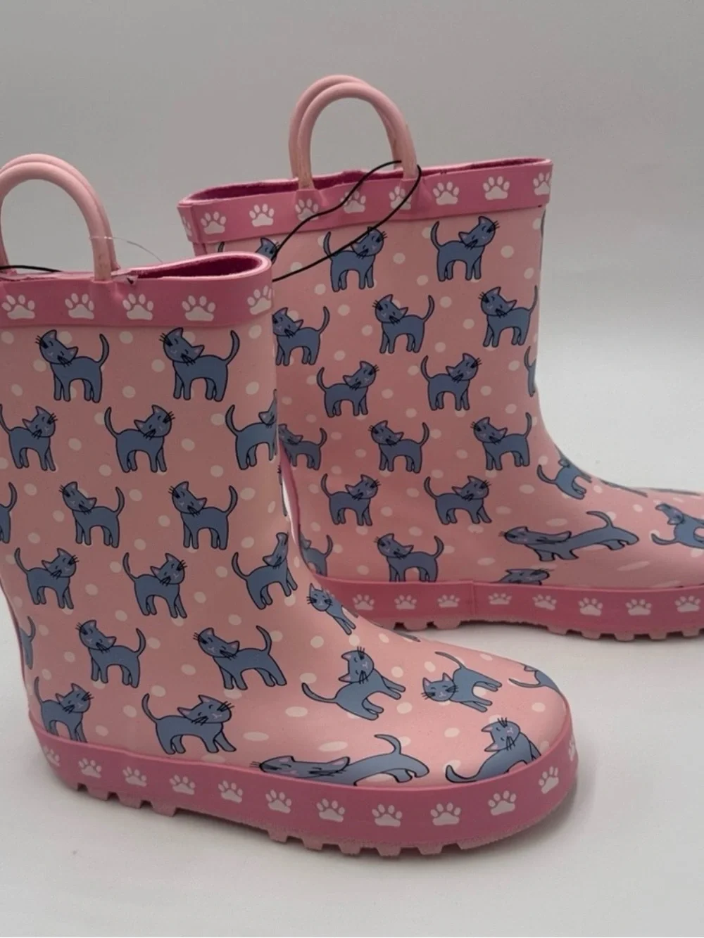 NWT Pink Waterproof Cat Rain Boots Size 13
